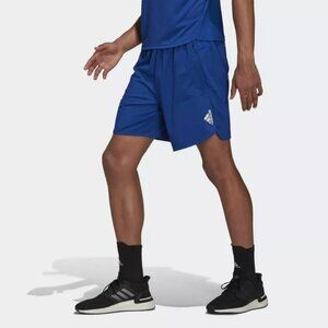 Men's NWT Adidas‎ Aeroready Training Shorts with Zippered Pockets Blue Size XLT